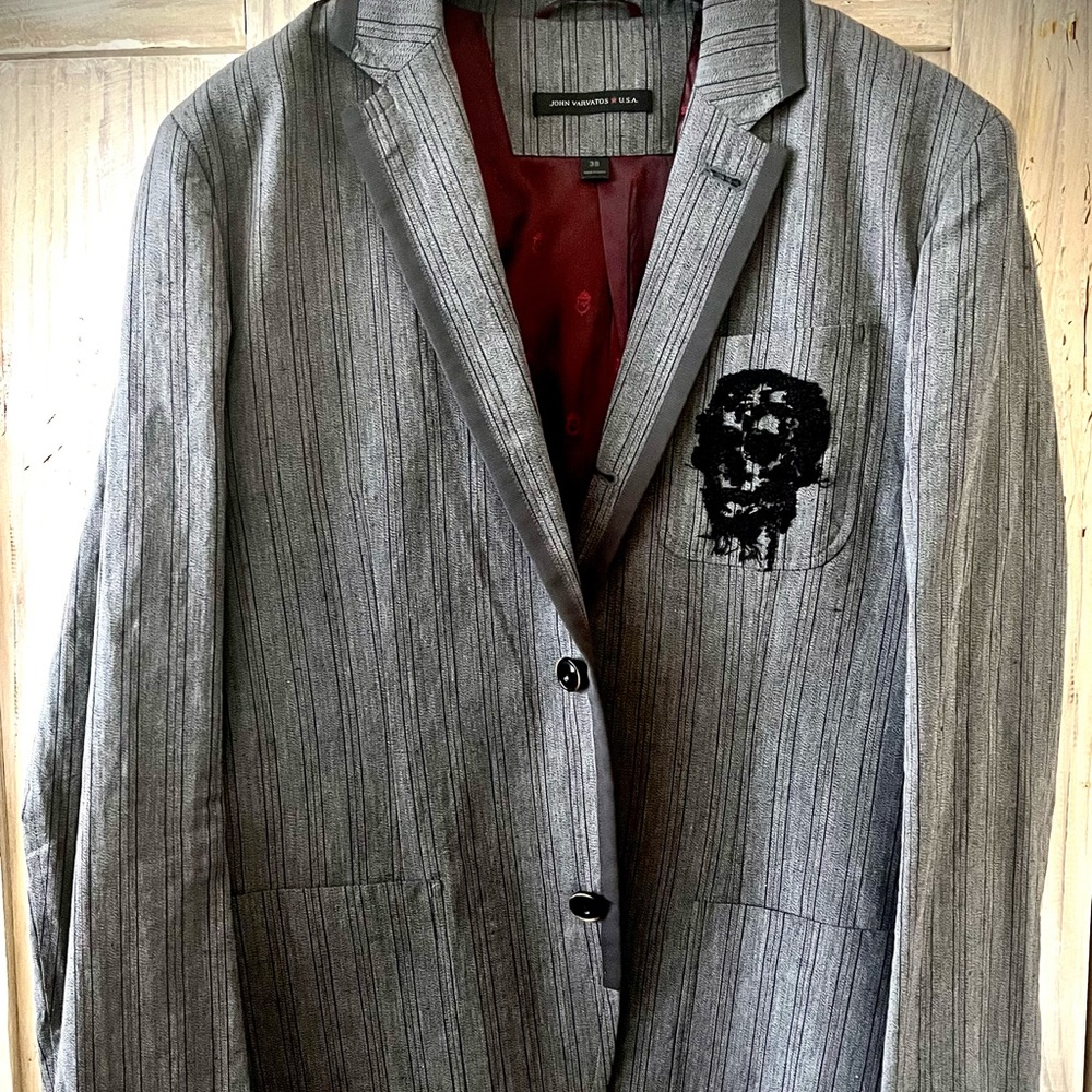 John Varvatos 38 USA Jacket with Skull Crest.